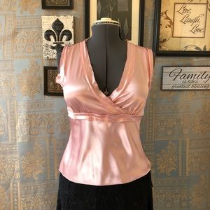 COPY - Blush Pink Satin sleeveless French top Siz…